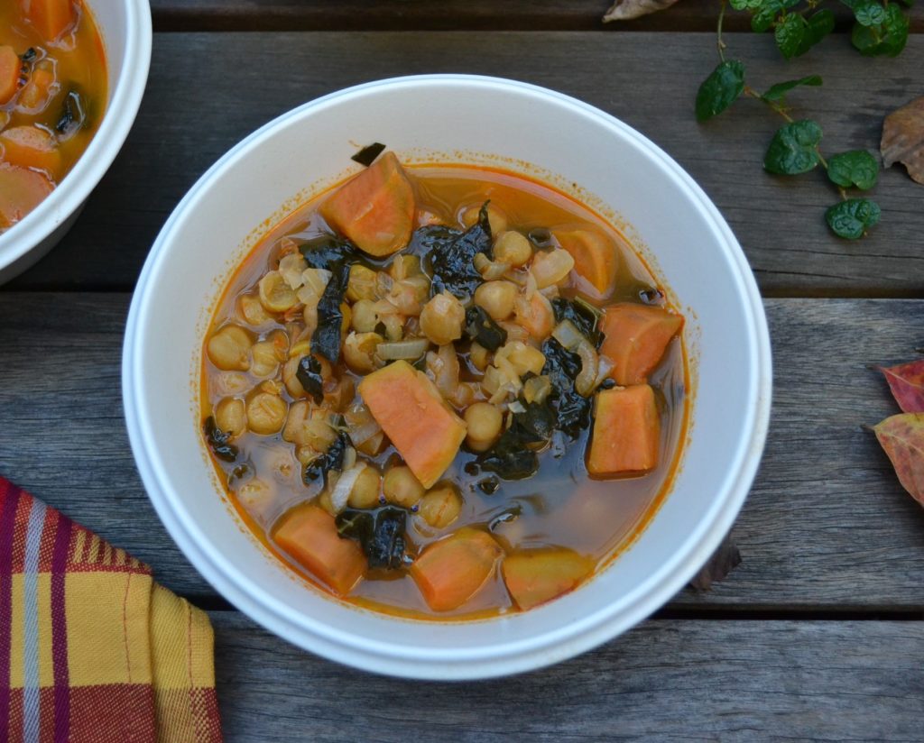 ひよこ豆とサツマイモのスープ