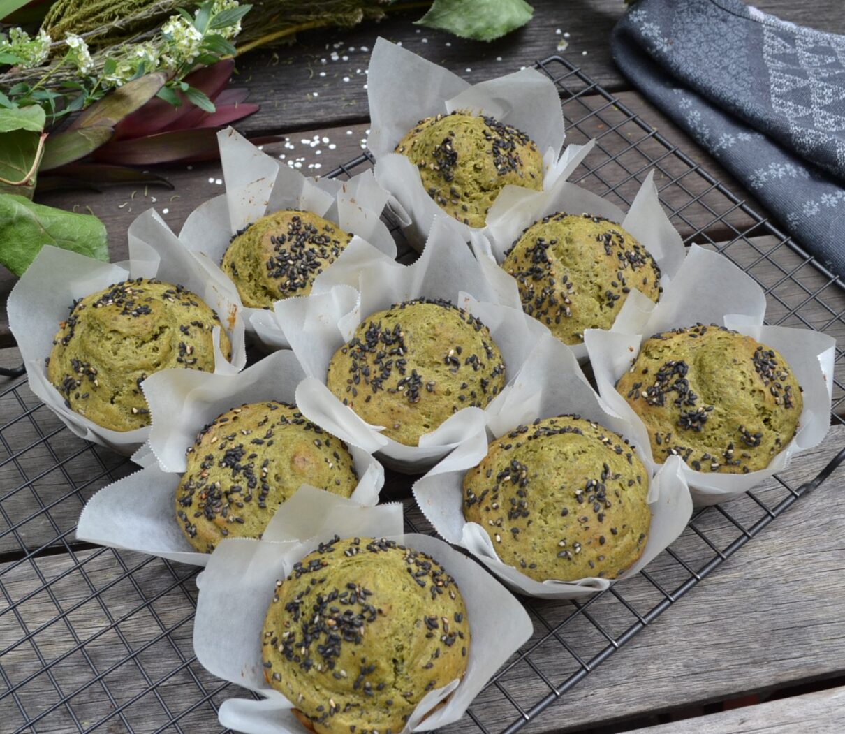 Black Sesame Matcha Muffins 黒ゴマ抹茶マフィン Us Southern Kitchen