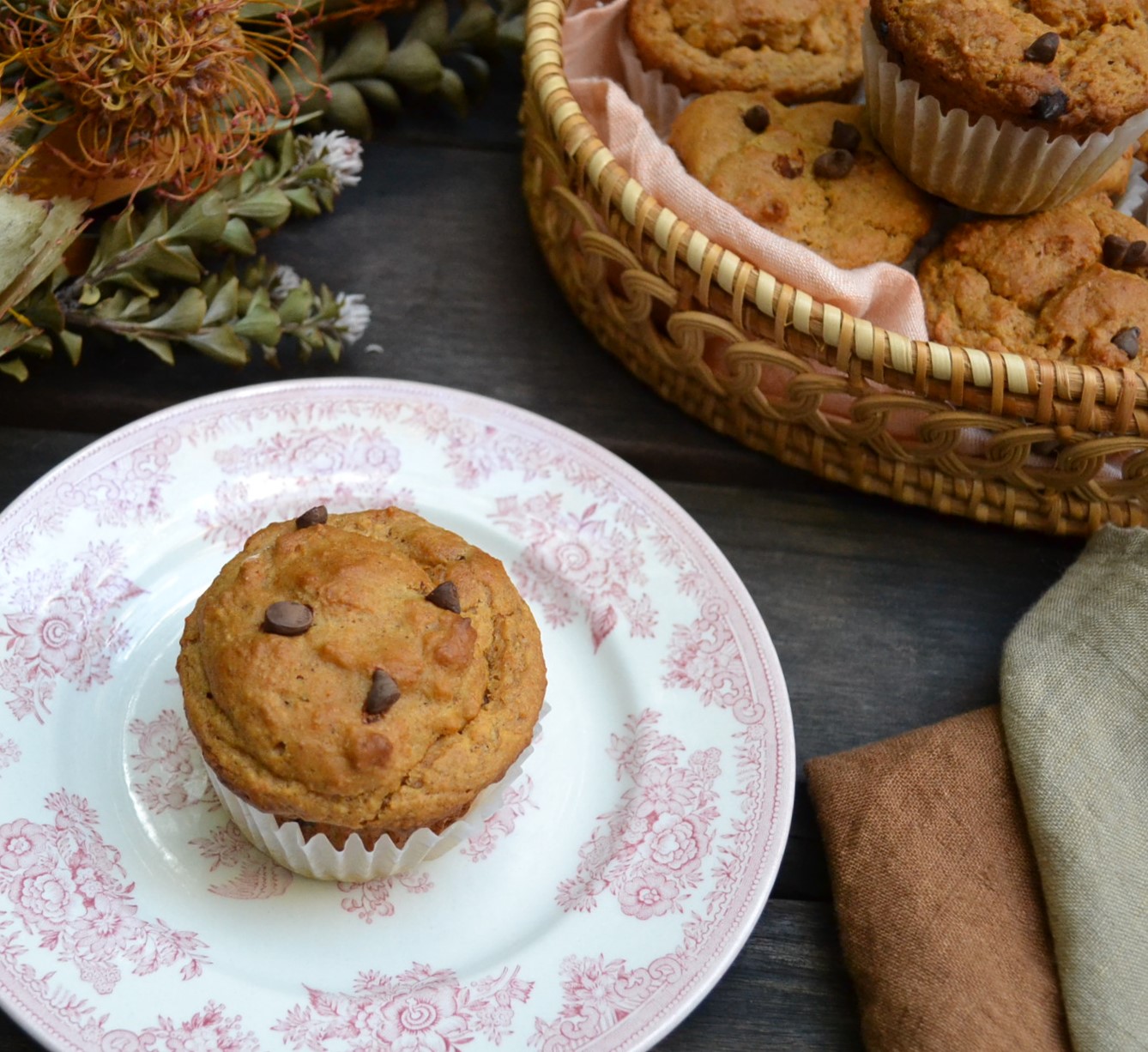 Chocolate Chip Persimmon Muffins チョコレートチップと柿のマフィン US Southern Kitchen