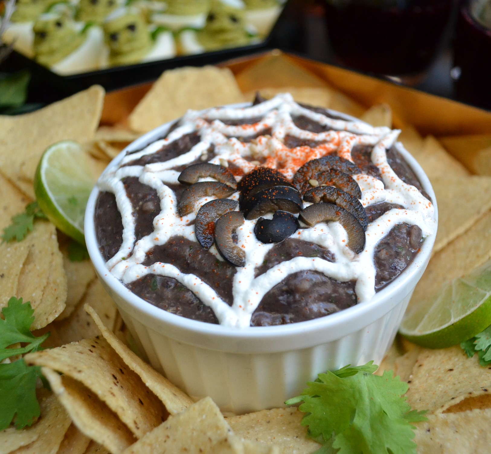 Spider Black Bean Dip 蜘蛛の巣のブラックビーンディップ US Southern Kitchen