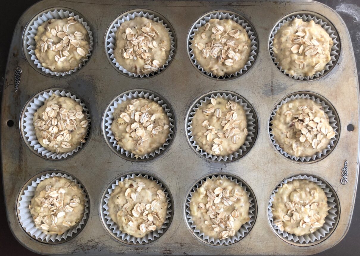 Banana Muffins with Rice Flour and Oatmeal 米粉とオートミールのバナナマフィン US