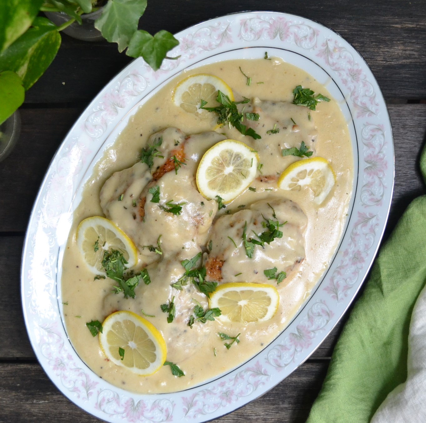 Creamy Garlic Lemon Chicken 鶏肉のレモンクリーム煮 US Southern Kitchen