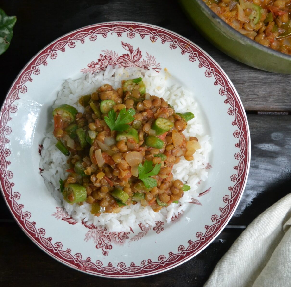Okra and Lentil Stew オクラとレンズ豆のシチュー US Southern Kitchen