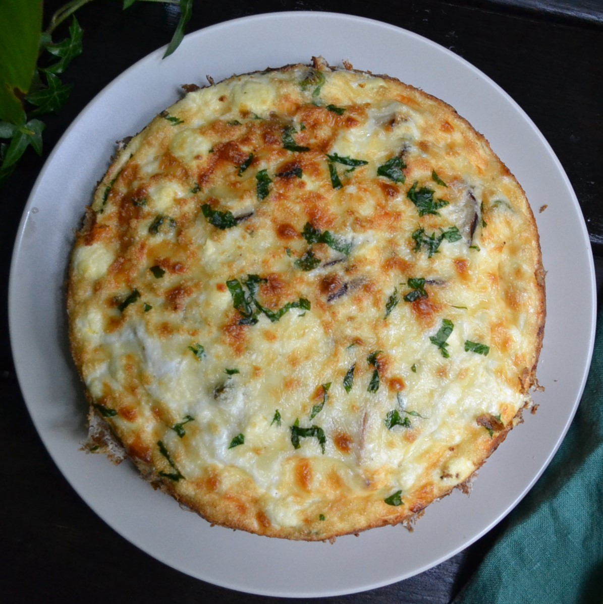 Mushroom White Egg Quiche in Rice Crust 茸のご飯ホワイトエッグキッシュ US Southern
