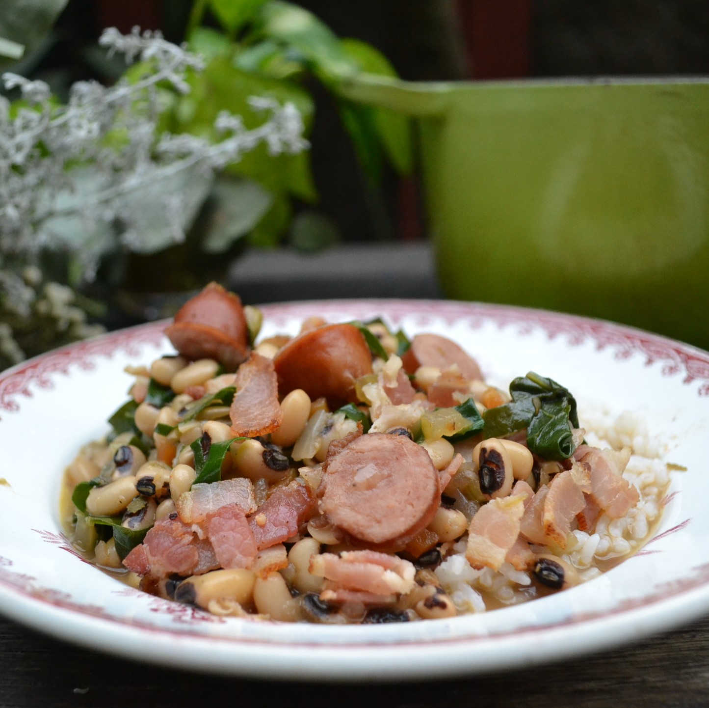 BlackEyed Peas and Sausage Soup ブラックアイドピーとソーセージのスープ US Southern Kitchen