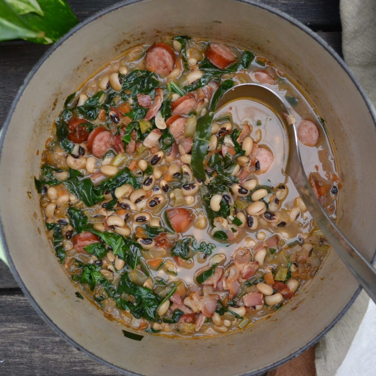BlackEyed Peas and Sausage Soup ブラックアイドピーとソーセージのスープ US Southern Kitchen