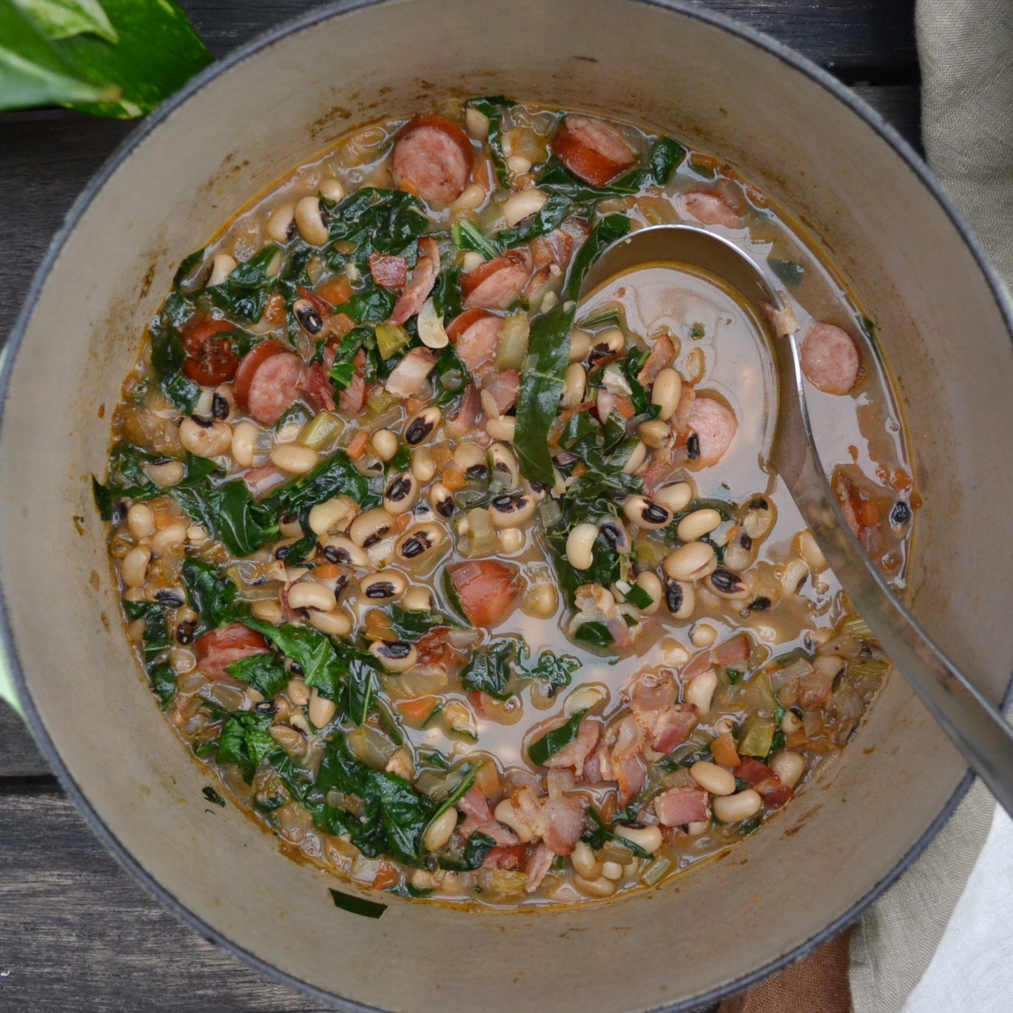 BlackEyed Peas and Sausage Soup ブラックアイドピーとソーセージのスープ US Southern Kitchen