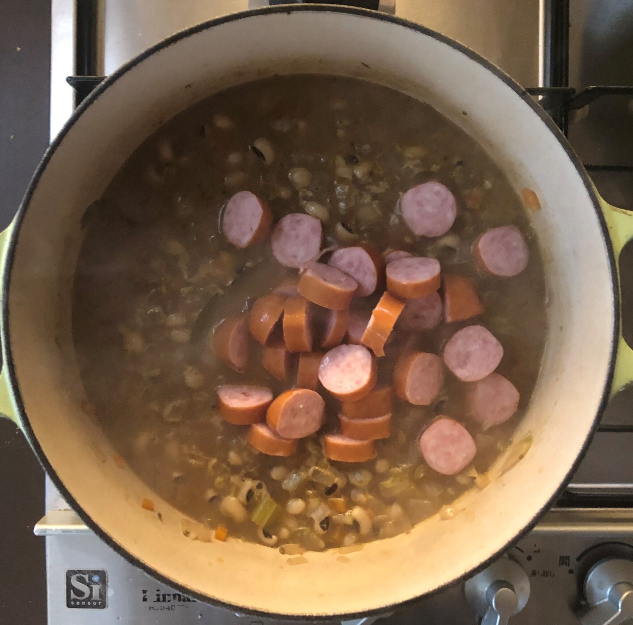 BlackEyed Peas and Sausage Soup ブラックアイドピーとソーセージのスープ US Southern Kitchen