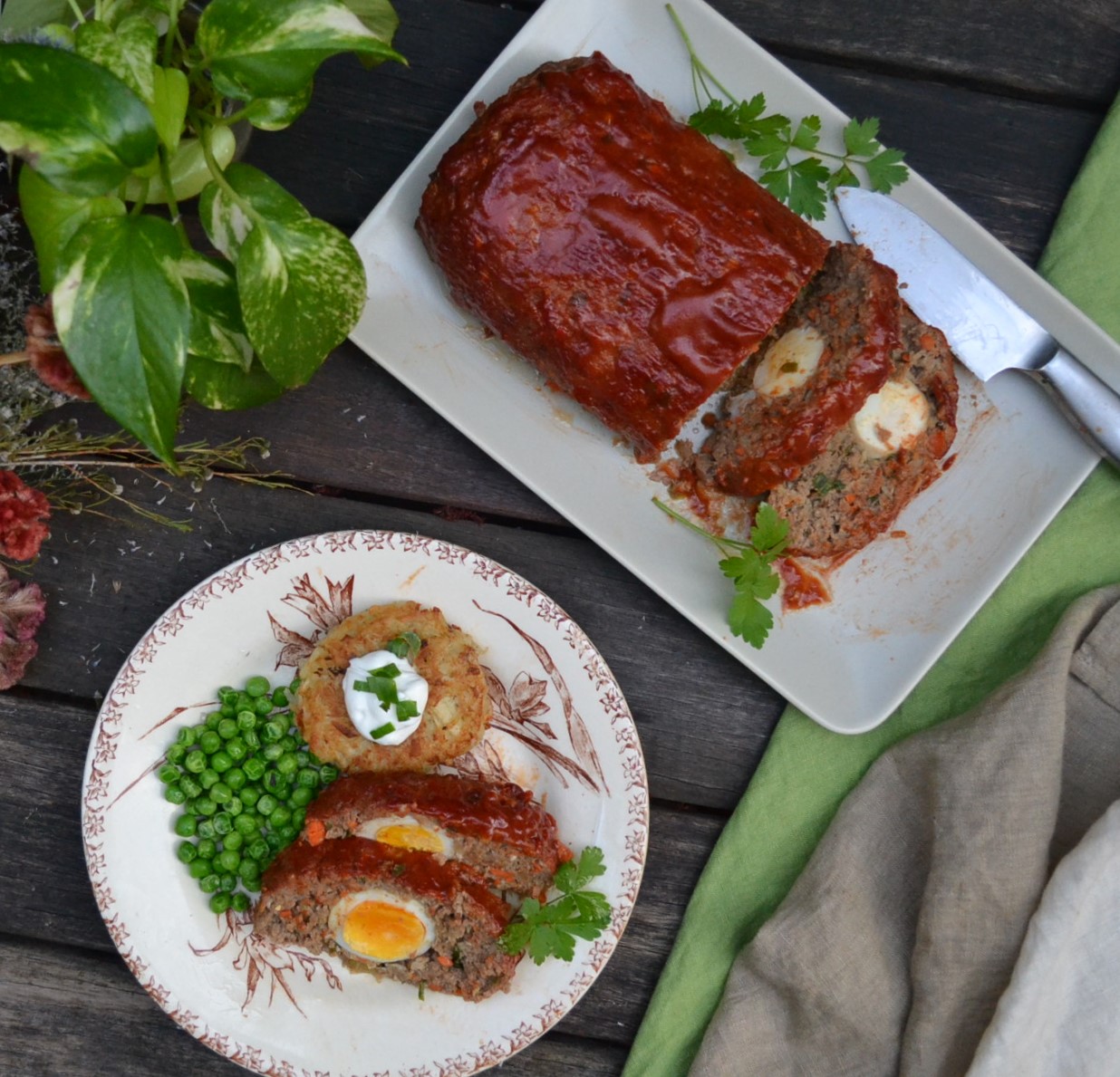Egg Stuffed Meatloaf ゆで卵入りミートローフ US Southern Kitchen
