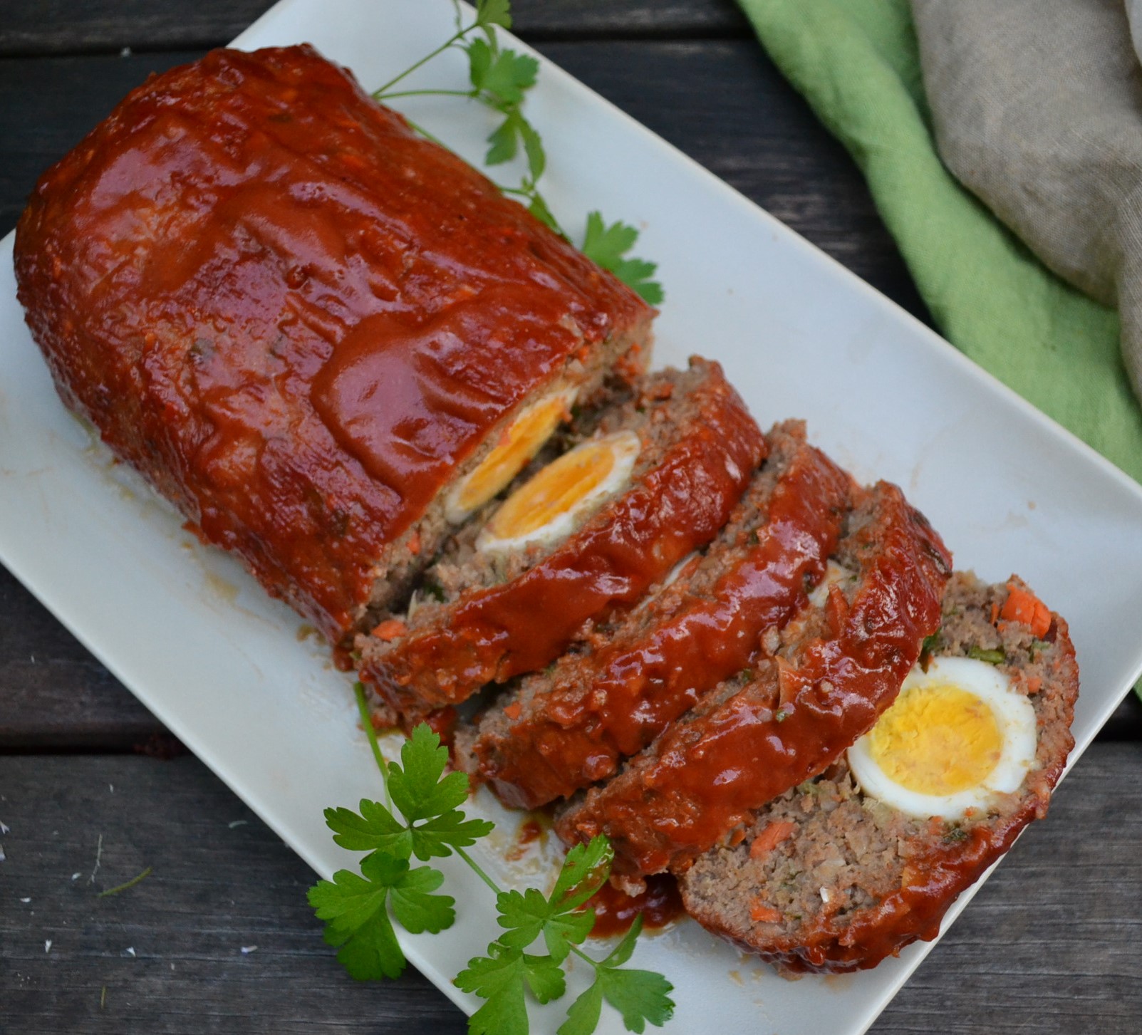 Egg Stuffed Meatloaf ゆで卵入りミートローフ US Southern Kitchen