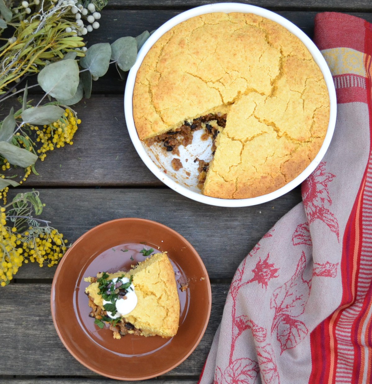 牛ひき肉とコーンブレッドのキャセロールのレシピ