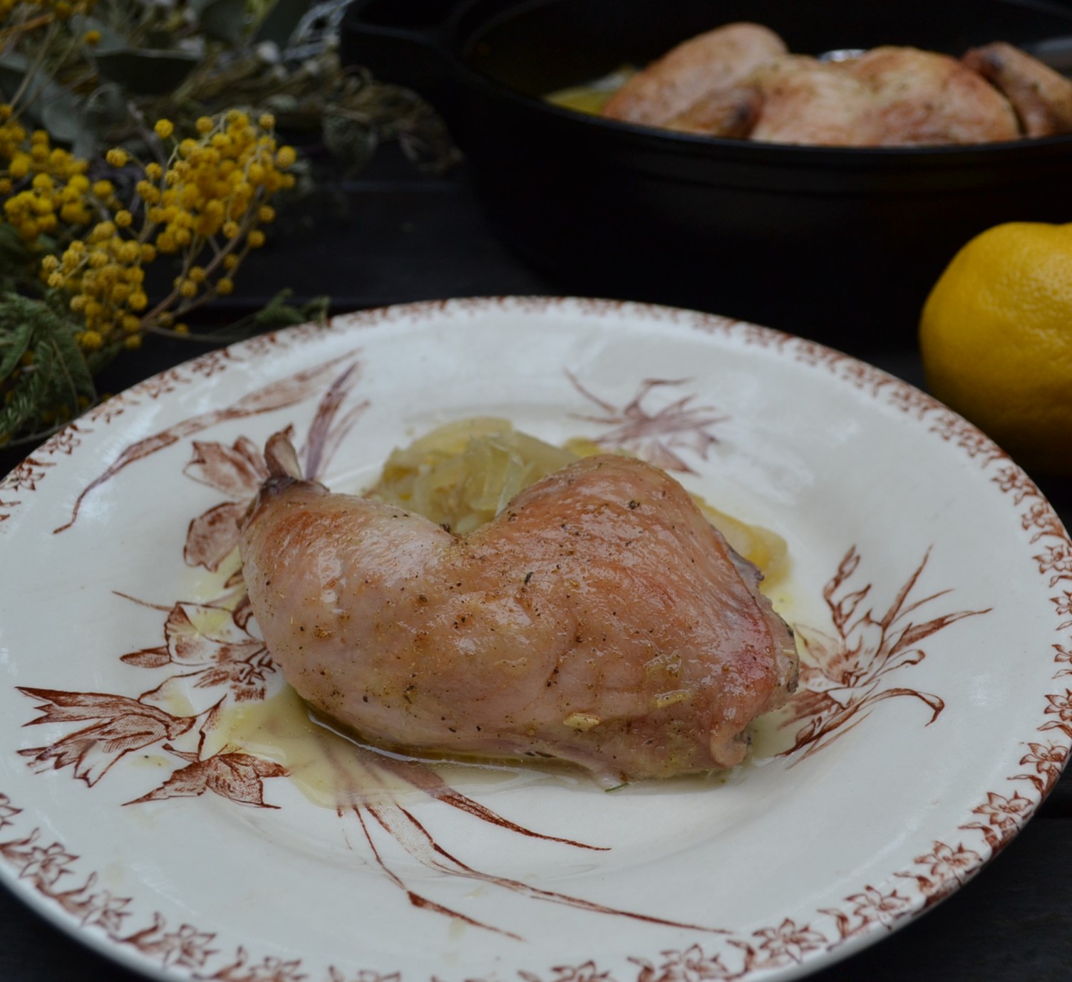 Lemon Garlic Roasted Chicken レモンガーリックローストチキン US Southern Kitchen