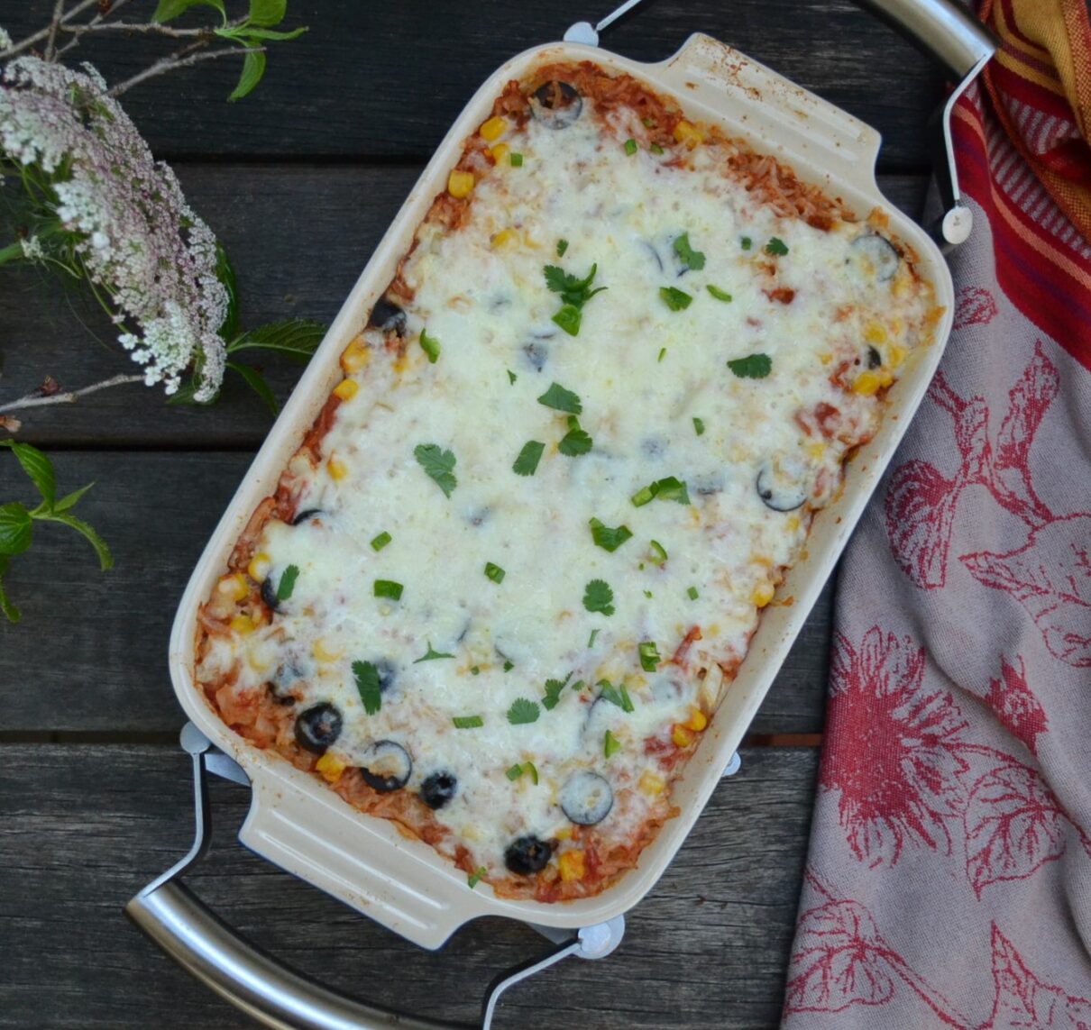 チーズひき肉とライスキャセロールのレシピ