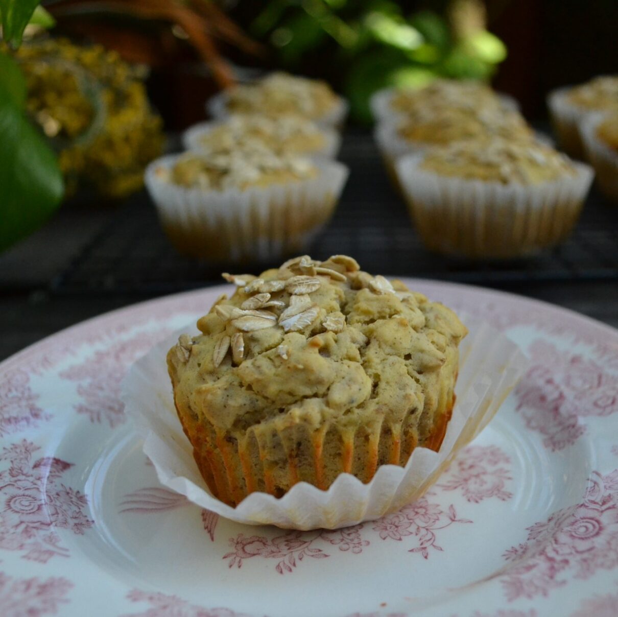 Banana Muffins with Rice Flour and Oatmeal 米粉とオートミールのバナナマフィン US