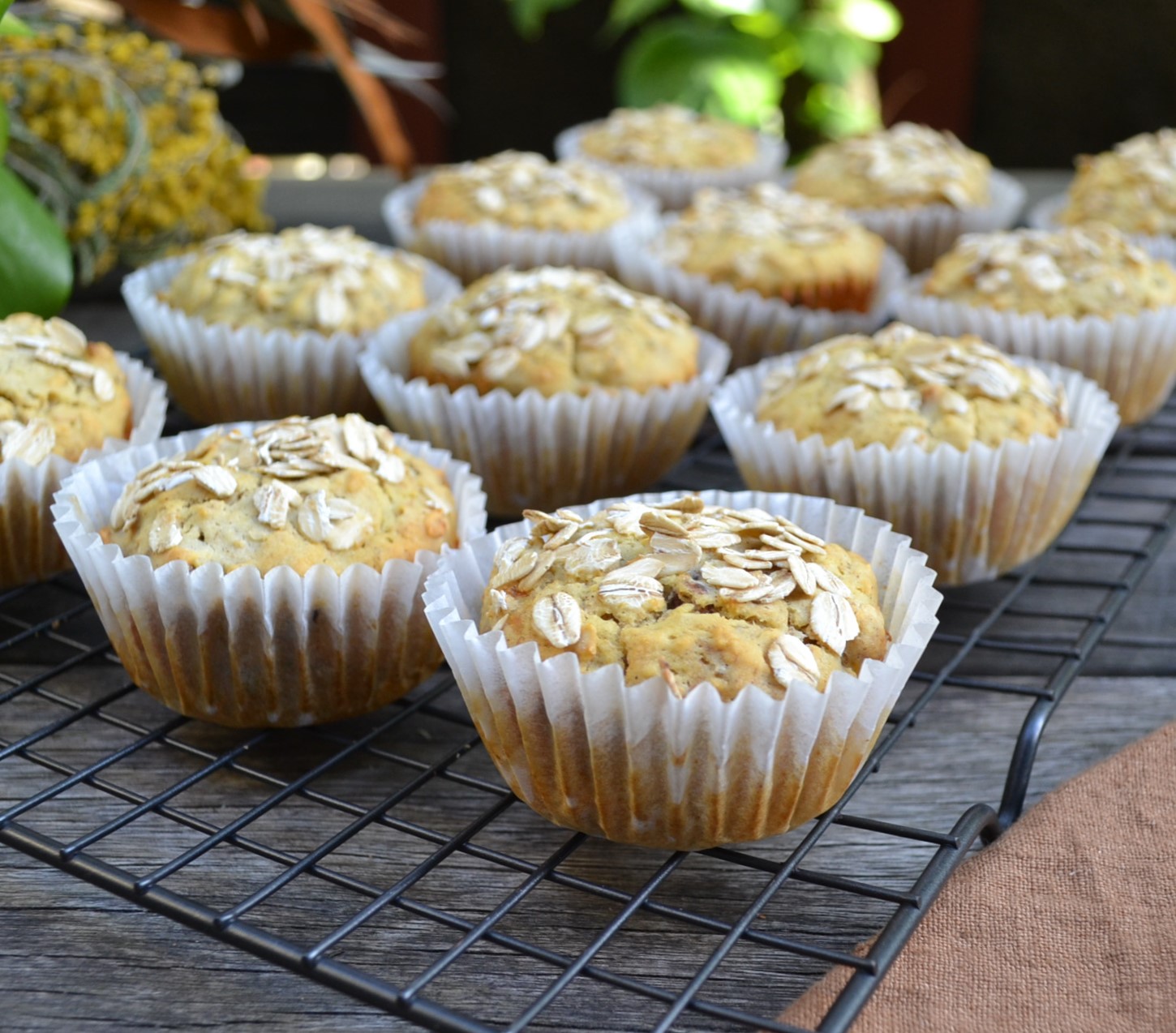 Banana Muffins with Rice Flour and Oatmeal 米粉とオートミールのバナナマフィン US
