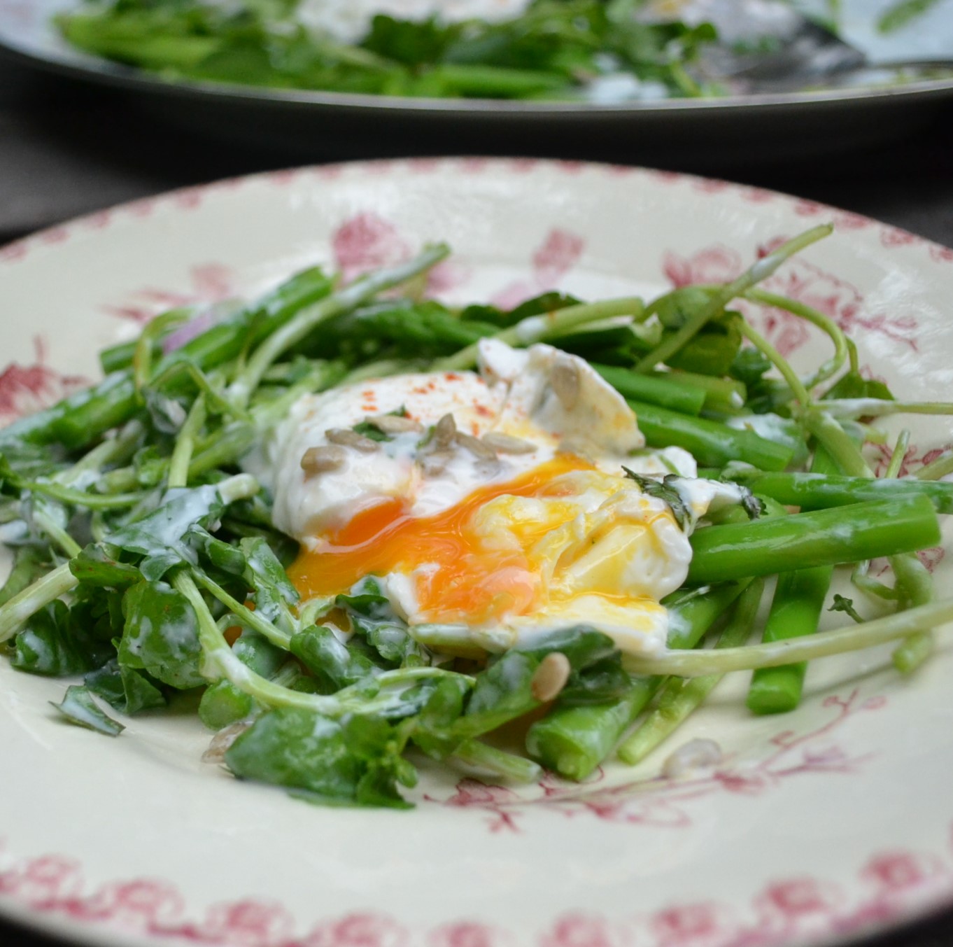 Poached Egg Salad with Yogurt Dressing ポーチドエッグとヨーグルトドレッシングのサラダ US