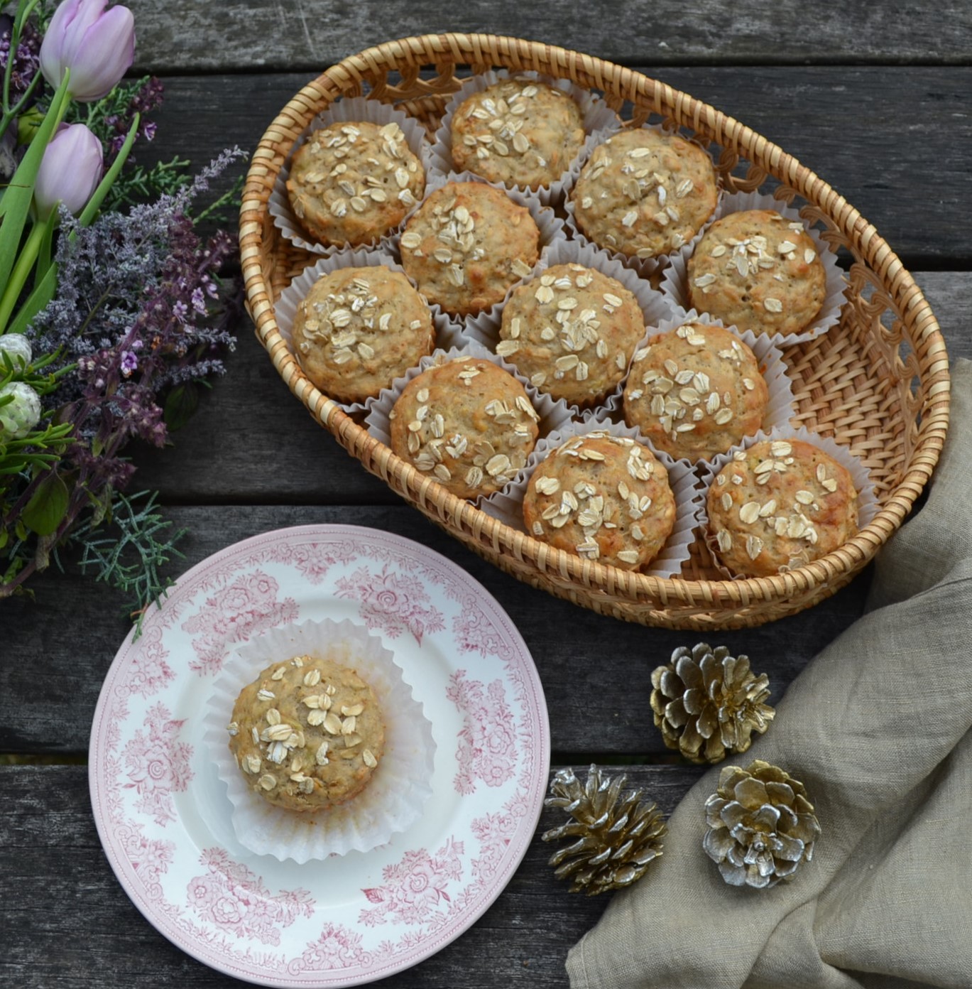 Banana Oatmeal Muffins バナナオートミールマフィン US Southern Kitchen